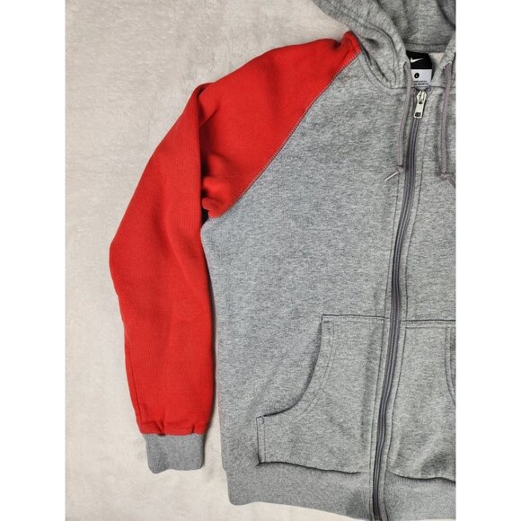 Nike Women's Full Zip Hoodie Size Large Red/Gray Swoosh - Picture 2 of 15